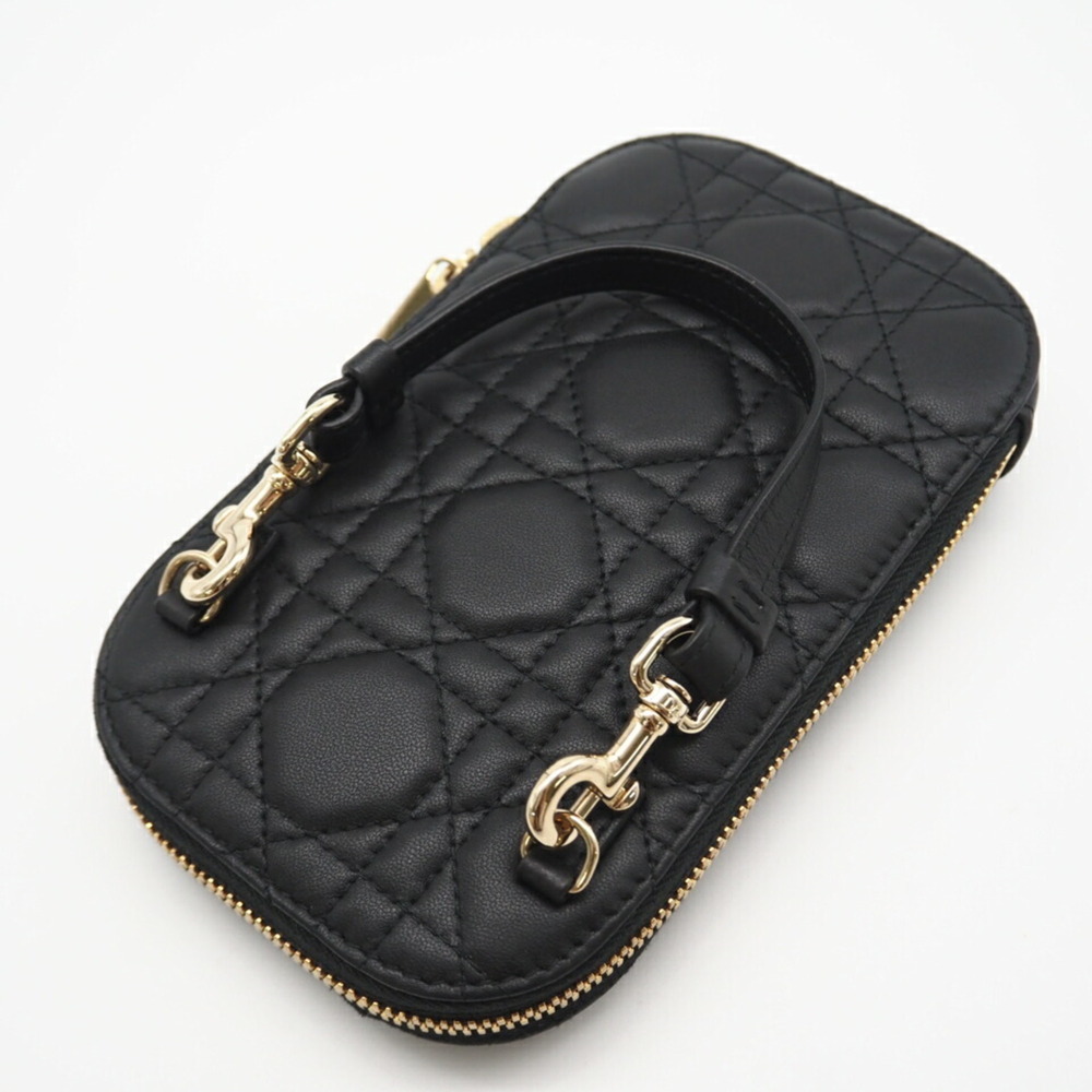 CHRISTIAN DIOR Black Lambskin Leather Shoulder Bag - Picture 5 of 12